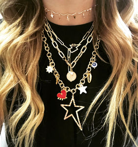 Chain star with charms