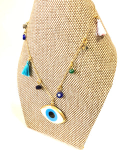 Eye necklace with charms