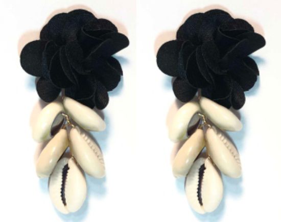 Flower sea shell- black